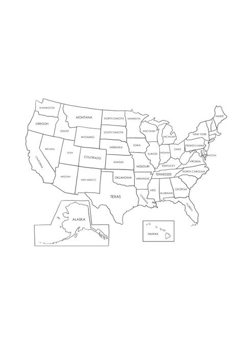 U.s. States Map Coloring Sheet Coloring Pages