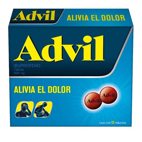 Analgésico Advil 200 Mg Dolores Leves Caja Con Frasco Con 12 Tabletas