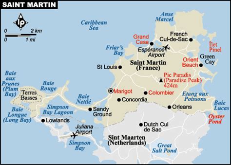 Saint Martin map CARIBBEAN – Country map of Saint Martin