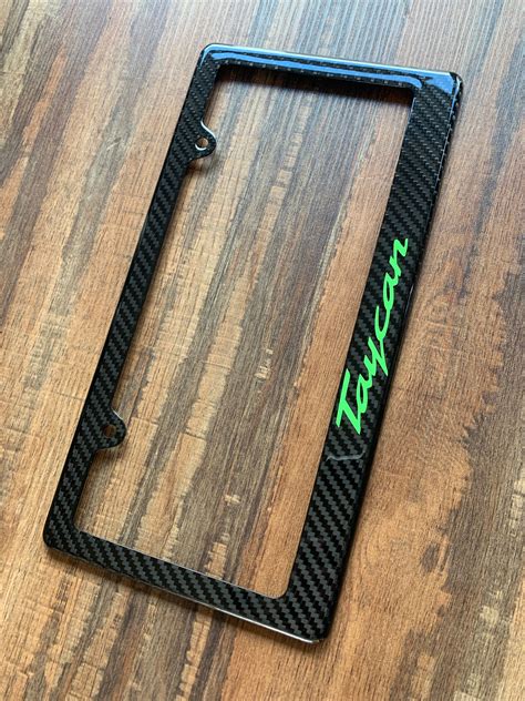 Carbon Fiber License Plate Frame W Taycan Logo ANY COLOR Etsy