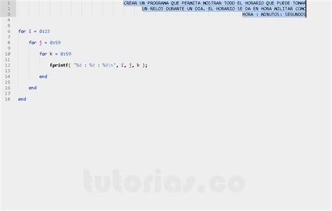 Ciclo For Matlab Hora Completa De Un Dia Tutorias Co