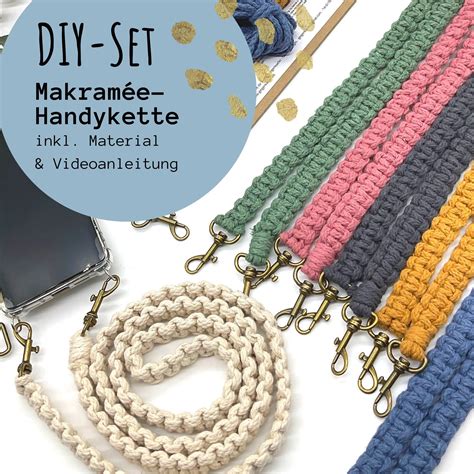 Makramee Handykette DIY Handykette Selber Machen Makramee DIY Set