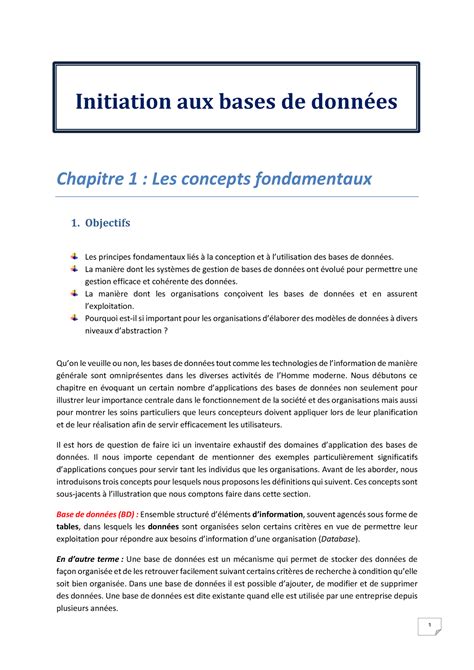 Chapitre Les Concepts Fondamentaux Chapitre Les Concepts