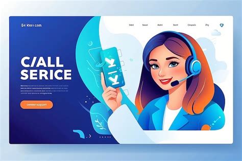 Premium Photo Customer Service Call Center Landing Page Online