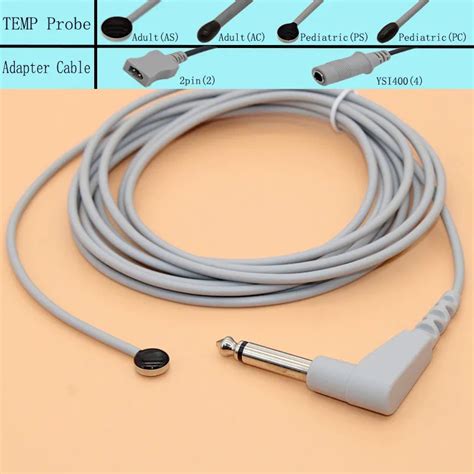 Ysi 400 Reusable Temperature Probe Adult Pediatric Skin Surface