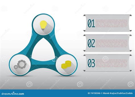 三步在抽象形状连接的时间安排infographics 向量例证 插画 包括有 创造性 图标 概念 一个 74150346