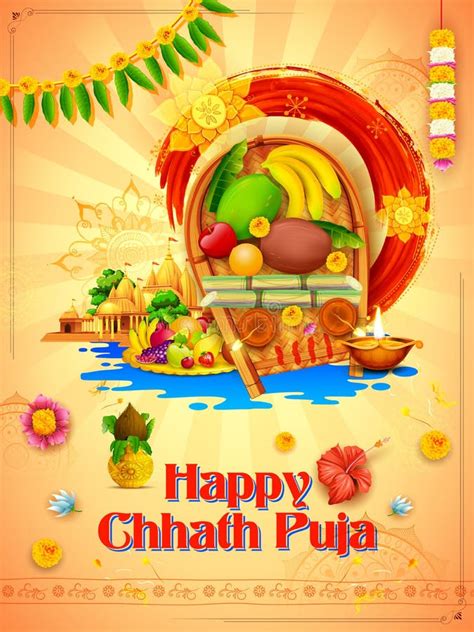 Fundo Feliz De Chhath Puja Holiday Para O Festival De Sun Da Índia