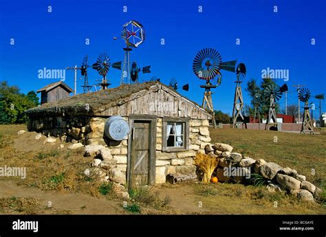 Half Dugout Sod House at the Shattuck Windmill Museum and Park Shattuck ...