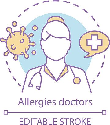 Allergy Diagnosis Linear Icon Allergic Disease Magnifier Vector