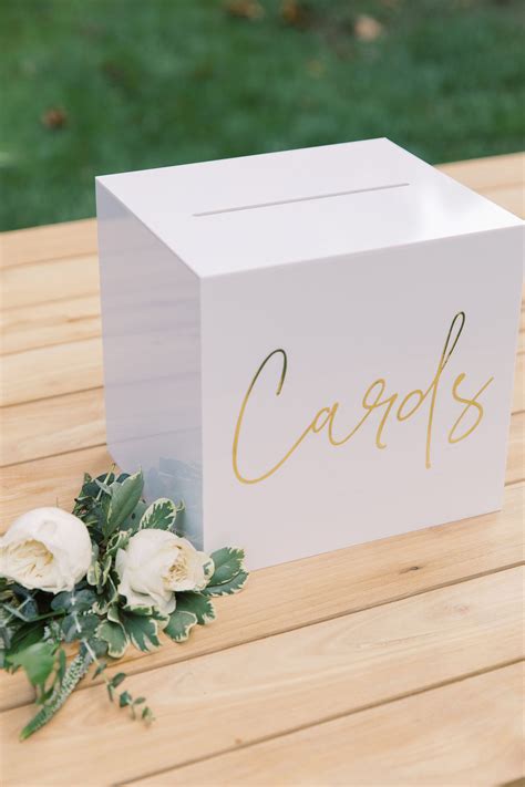 White Acrylic Card Box White Acrylic Card Box With Lock And Etsy