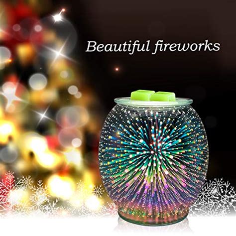 3d Fireworks Glass Electric Wax Melt Warmer Wax Burner Melter Fragrance