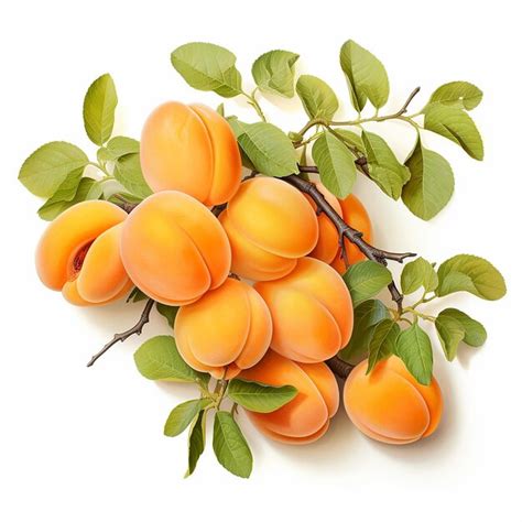 Premium Ai Image Apricots On White Background