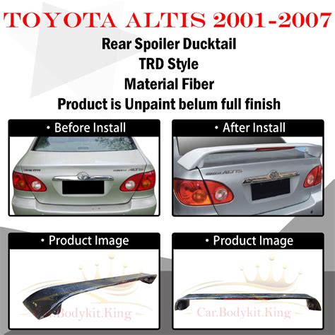 Toyota Altis Trd Style Rear Trunk Spoiler Lip With Led