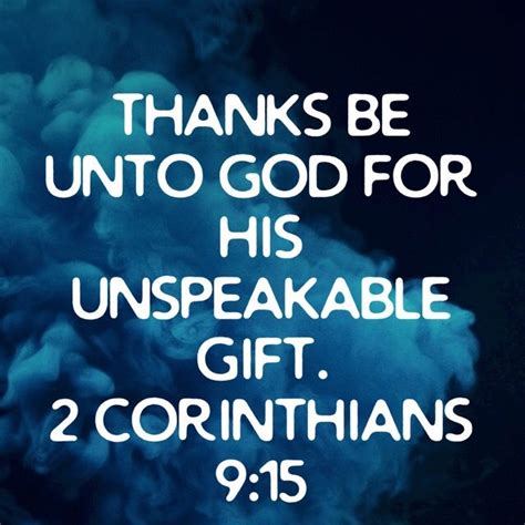 Corinthians Thanks Be Unto God For His Unspeakable Gift King