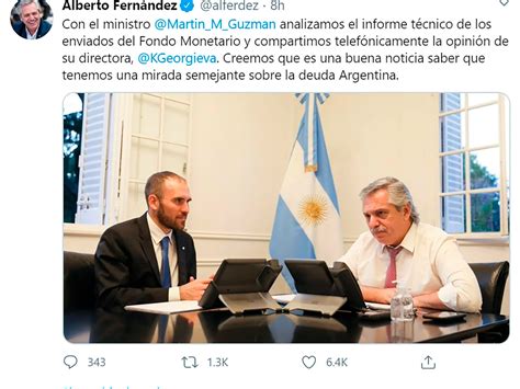 El Presidente Alberto Fernández Se Comunicó Con La Jefa Del Fmi