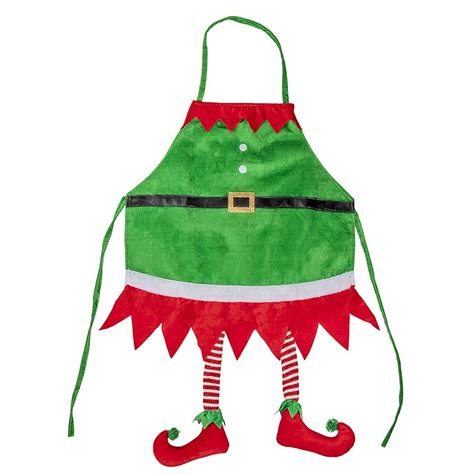 Juvale Christmas Elf Apron Holiday Santa Elf Kitchen Chef Apron With