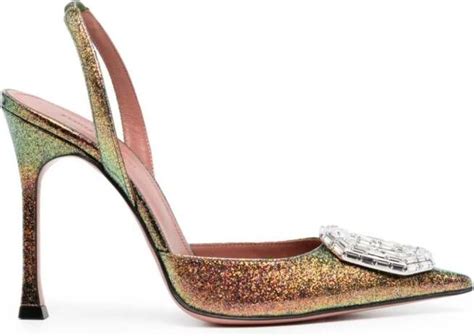 Amina Muaddi Camelia Sling Pumps Groen Schoenen Nl