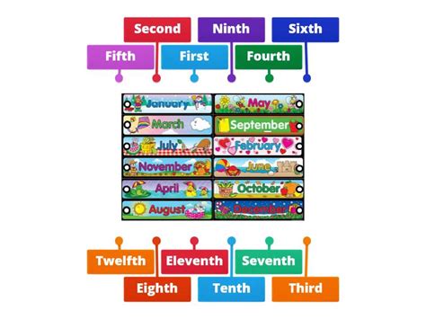 Ordinal Numbers/Months - Labelled diagram