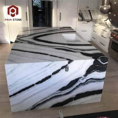 Polished Kitchen Countertop Panda White Marble - Paiastone.com