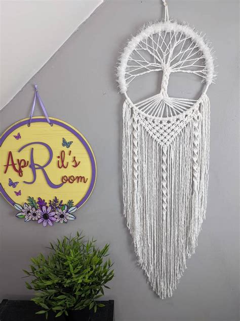 Tree Of Life Dreamcatcher Macrame Wall Hanging Dream Etsy