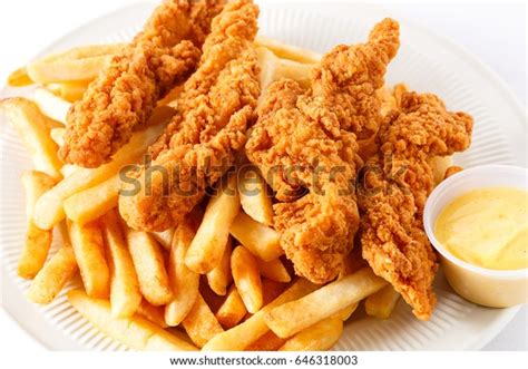 Chicken Tenders French Fries Dipping Sauce Stock Photo 646318003 ...