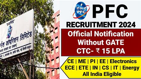 Pfc Psu Recruitment 2024 Ctc ₹ 15 Lakhs Power Finance Corporation