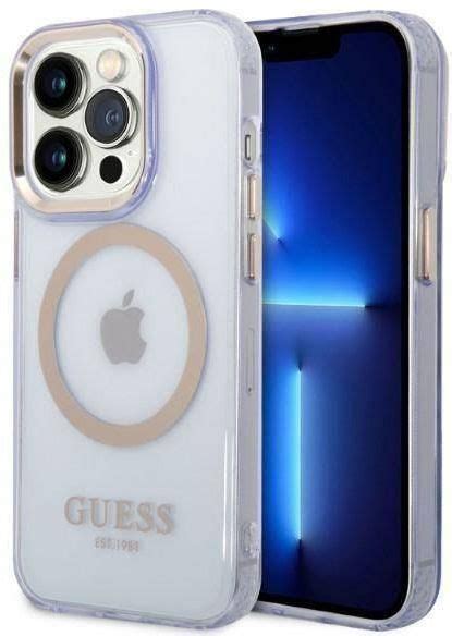 Oryginalne Etui Iphone Pro Max Guess Hard Case Gold Outline