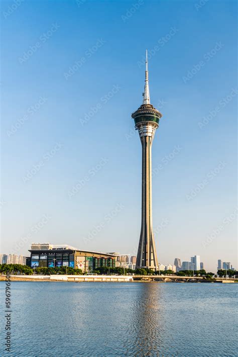 Macau September Beautiful Night View Of Macau Tower And Sai