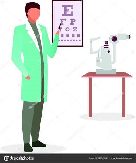 Doctor Con Gr Fico Ocular Snellen Ilustraci N Vectorial Plana