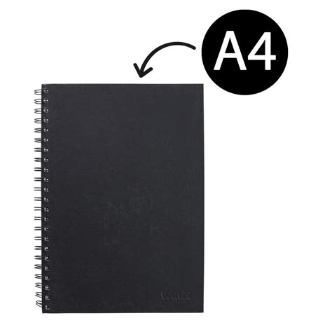 Winc Hardcover Spiral Notebook Ruled A4 200 Pages Black | Winc