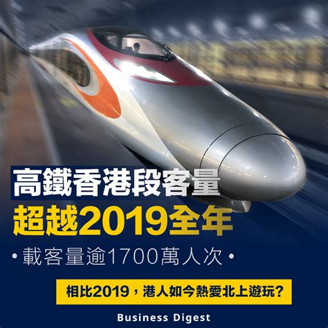 【高鐵客量】高鐵香港段客量超越2019年全年，載客量逾1700萬人次 Business Digest