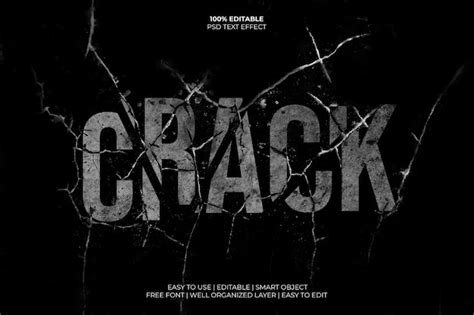 Premium Psd Crack Cracked Broken Editable Text Effect