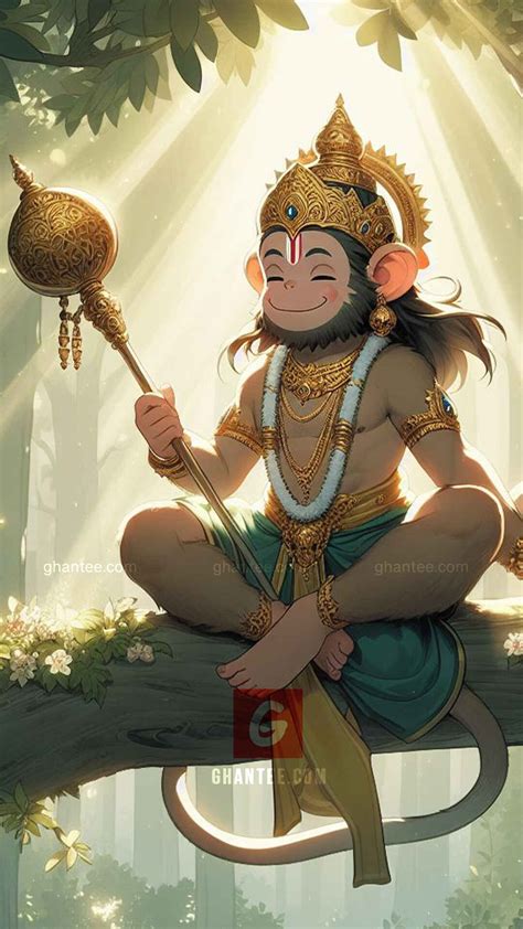 cutest lord hanuman phone wallpaper - ghantee