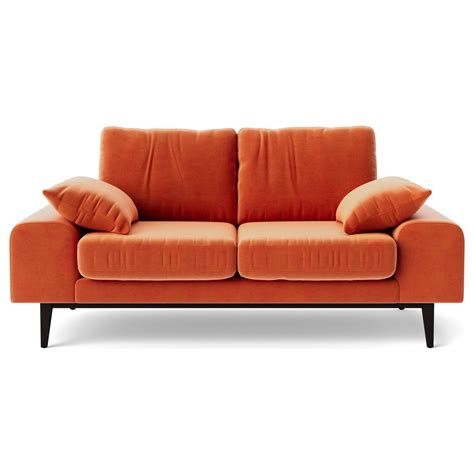 Swoon Tulum Velvet 2 Seater Sofa Burnt Orange By Argos