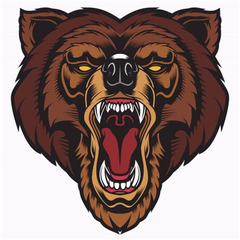 Growling Grizzly Bear Cartoons Illustrations Royalty Free Vector