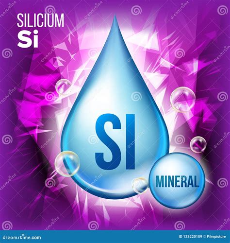 Mineral Si Silicium Blue Shining Pill Capsule Icon Substance For