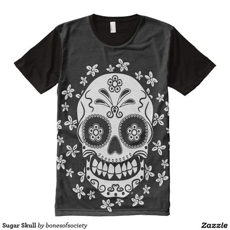 Sugar Skull Skull Tshirt Tshirt Print Sugar Skull