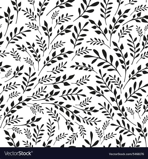 Seamless floral black and white background Vector Image