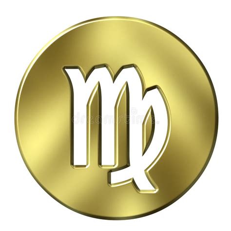 Signo De Virgo Dorado O Zodiaco Virgen Sobre Fondo Negro Stock De