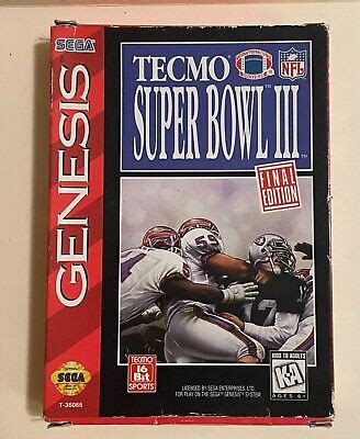 Tecmo Super Bowl Iii Final Edition Sega Genesis Ebay