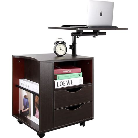 MYOYAY Removable Laptop Desk Bedside Table Bedroom Side Cabinet