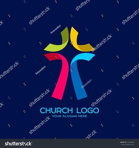 Church Logo Christian Symbols Cross Jesus Stock Vector Royalty Free