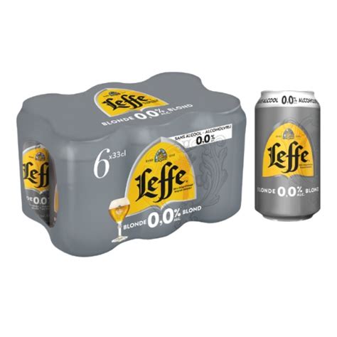 Bière blonde sans alcool LEFFE le pack de 6 canettes de 33cL à Prix