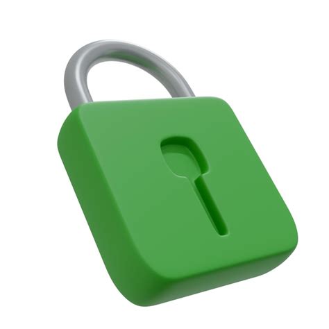 Premium Photo D Rendering Green Padlock Isolated