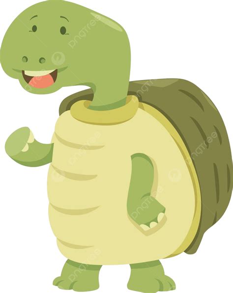 Dibujos Animados Tortuga Animal Personaje Diseño Plano Divertido