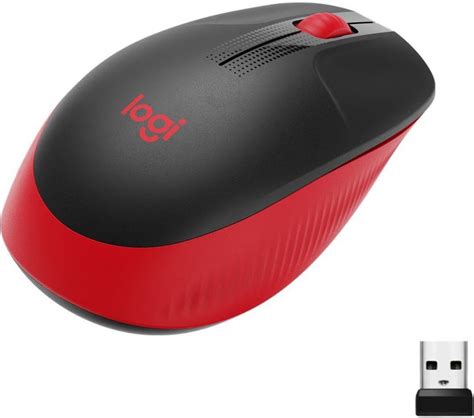 Logitech M190 Full Size Ambidextrous Curve Design Scooped Buttons Wireless Optical Mouse