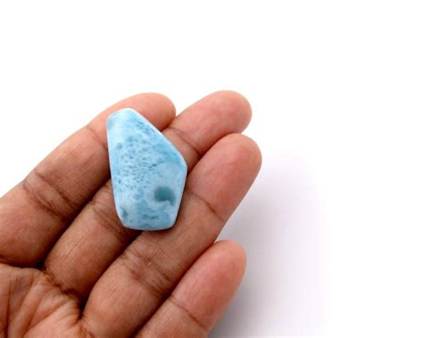 Larimar Gemstone Cabochon Aquamarine Reiki Stone Terlis Designs