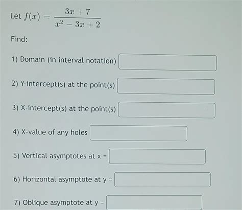 Solved 3 2 7 Let F X X2 3x 2 Find 1 Domain In Chegg