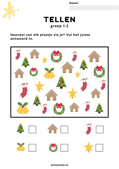 Werkblad Tellen Groep 1 2 I Spy Zoekplaat Thema Kerst Artofit