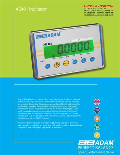 Ae401 Indicator Nova Tech International Inc